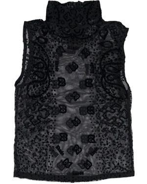 Rhude Bandana-Print Mesh Blouse - Black
