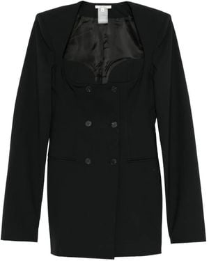 Nensi Dojaka Double-Breasted Mini Dress - Black
