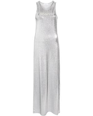Rabanne Metallic-Finish Sleeveless Dress - White