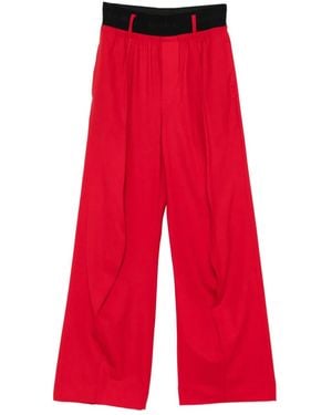 ALAINPAUL Pleated-Front Trousers - Red