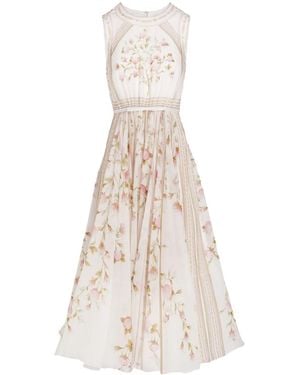 Giambattista Valli Papier プリント ロングドレス - ナチュラル