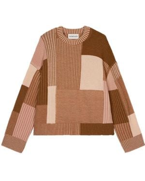 Bompard Pull Côtelé À Design Patchwork - Brown