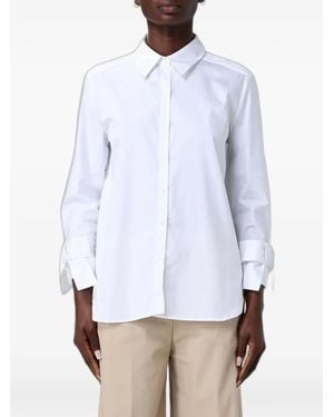 Hanita Bow-Detail Long-Sleeve Shirt - White