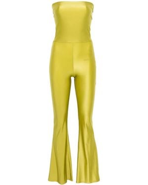 Patrizia Pepe Strapless Flared-Leg Jumpsuit - Yellow