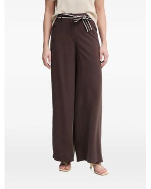 Benetton Belted Wide-Leg Trousers - Brown
