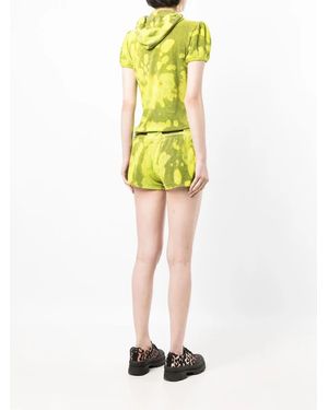 Stain Shade Tie-Dye Hooded Playsuit - Yellow