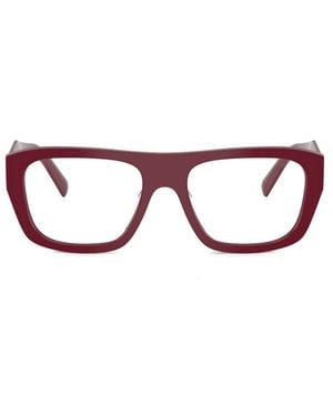 Prada Bril Met Geometrisch Montuur - Rood