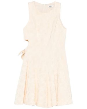 Sandro Floral-Jacquard Cut-Out Mini Dress - White