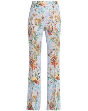 Etro Floral-Print Pants - Blue