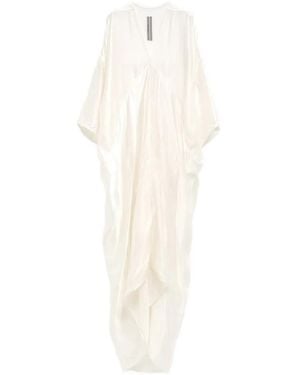 Rick Owens Tommy Kite V-Neck Dress - White