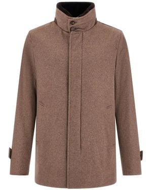 Herno Cappotto Con Bordo - Marrone