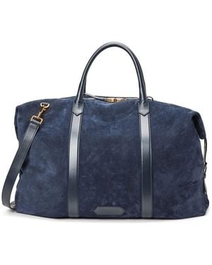 Tom Ford Suede Duffle Bag - Blue