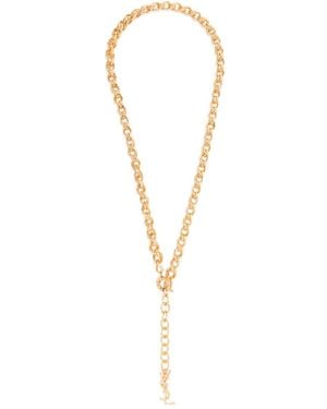 Saint Laurent Collar De Cadena Con Logo - Blanco