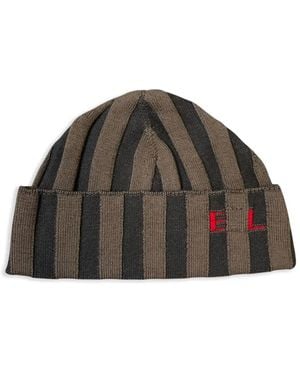 Eckhaus Latta Gorro a rayas - Marrón