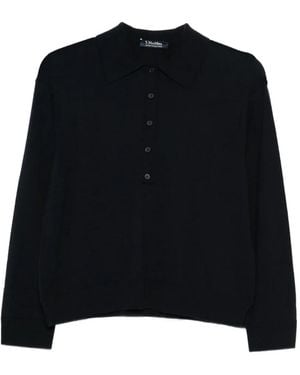 Max Mara Button-Up Collar Polo Top - Black