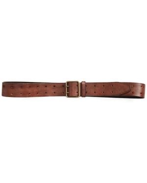 RRL Ceinture En Cuir À Détails De Perforations - White