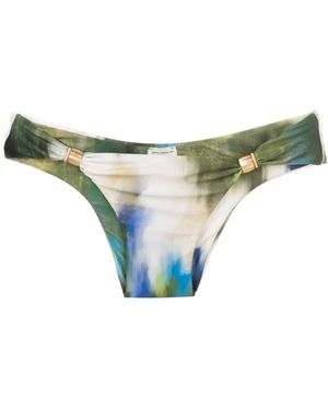 Lenny Niemeyer Abstract-Print Draped Bikini Bottoms - Blue