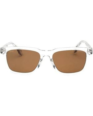 BOSS Rectangular-Frame Polarized Sunglasses - Natural