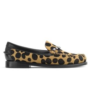 forte_forte Leather Jewelled Loafers - Natural