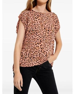 One Teaspoon Animal-Print Tie-Fastening T-Shirt - Red