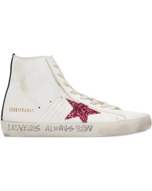 Golden Goose Francy High "Lovers Always Win" Sneakers - Pink