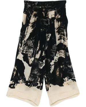 Raga Abstract-Print Trousers - Black