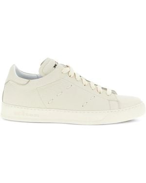 Kiton Stitching Leather Sneakers - White