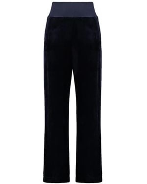 Alberta Ferretti Pantalones Rectos Con Efecto De Terciopelo - Azul
