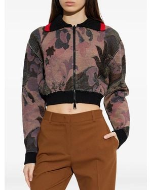 Etro Floral-Jacquard Zip-Up Jacket - Brown