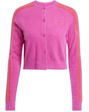 adidas Cropped Front-Closure Cardigan - Pink