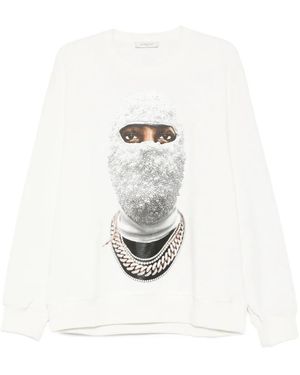 ih nom uh nit Sweatshirt mit perlenverziertem Gesicht - Weiß
