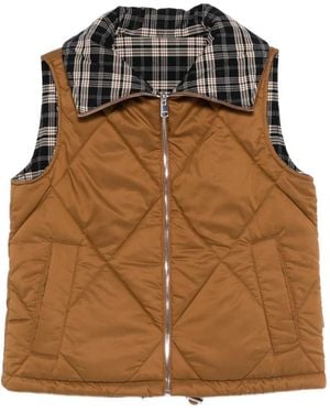Varley Quilted Reversible Gilet - Brown