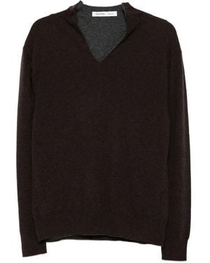 Carven Kaschmirpullover mit V-Ausschnitt - Schwarz