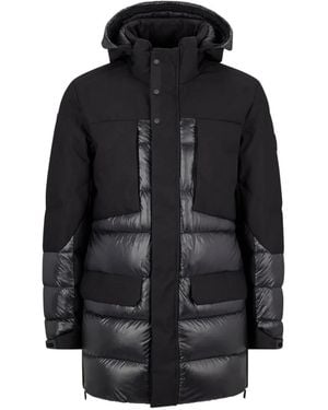 BOSS Hooded Paneled Down Jacket - Black