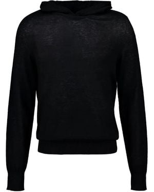 120% Lino Langärmeliger Hoodie - Schwarz
