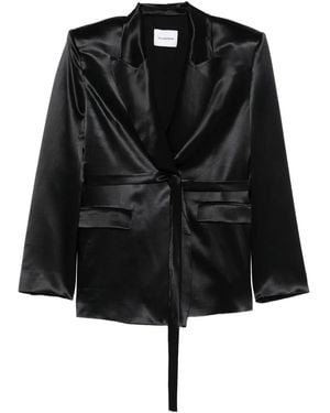 ANDAMANE Blazer con cintura lazada - Negro