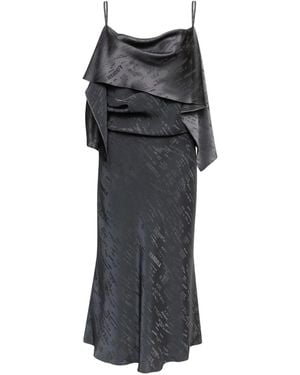 MM6 by Maison Margiela Ruffled Strap Midi Dress - Black