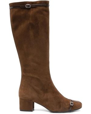 CAREL PARIS 50Mm Buckle-Detail Suede Boots - Brown