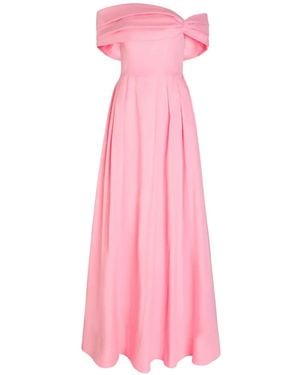 Rebecca Vallance Dianthe Off-Shoulder Pleated Maxi Gown - Pink