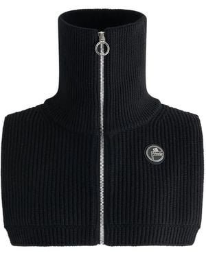 Fusalp Zip-Up Ribbed Bib Scarf - Black