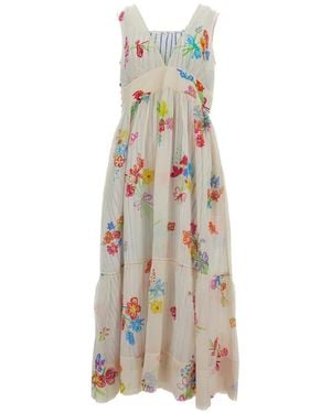 Péro Floral-Print Tiered Dress - White