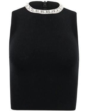 Alice + Olivia Amity Pearl-Embellished Top - Black