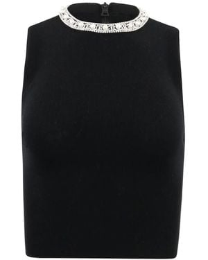 Alice + Olivia Amity Pearl-Embellished Top - Black