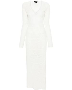 Tom Ford Pointelle-knit Maxi Dress - White