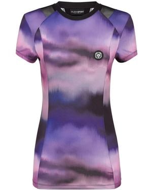 Philipp Plein Tie-Dye Pattern Short-Sleeved T-Shirt - Purple