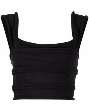 Alexander Wang Cincher Cropped Tank Top - Black