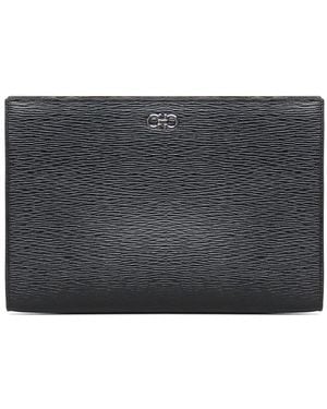 Ferragamo Logo Clutch Bag - Grey