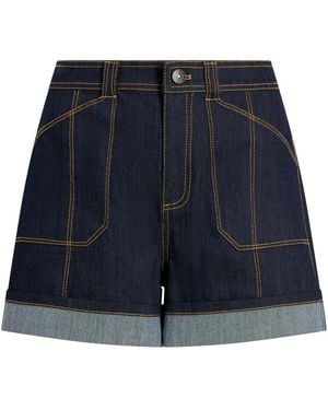 Cinq À Sept Short Benji À Ourlet Retroussé - Bleu