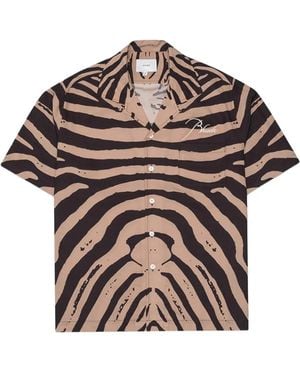 Rhude Zebra-print short-sleeve shirt - Braun