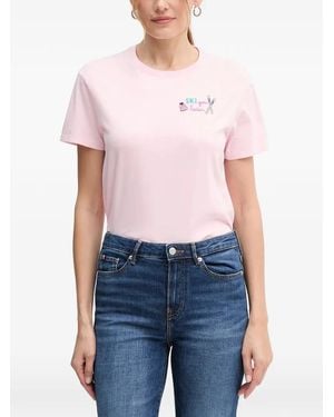 MC2 Saint Barth Embroidered-Detail T-Shirt - Blue